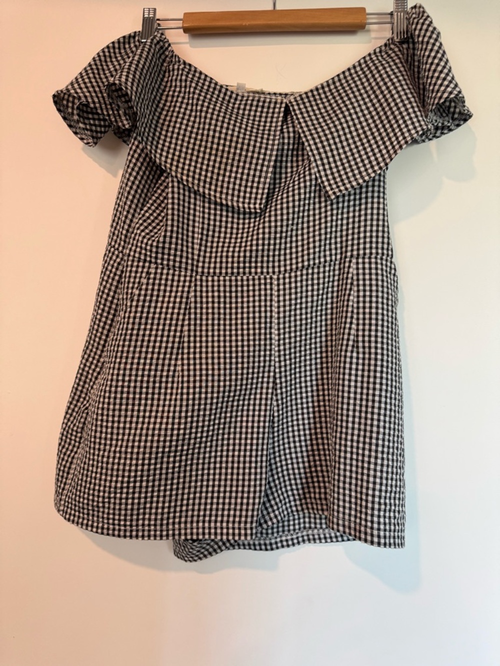 Three Days Black & White Gingham Romper (M)